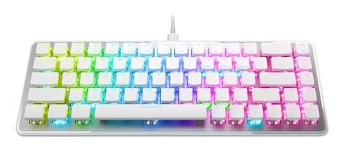 Turtle Beach Vulcan II Mini – 65% Optical Gaming Keyboard with Customizable RGB Illumination, Button Duplication Technology, Aluminium Plate - White
