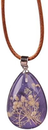 Women's Pendant,kaifongfu Necklace Luminous Dried Flower Teardrop Pendant Charm Chain Jewelry (C)