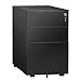 DEVAISE 3 Drawer Locking File Cabinet, Under Desk Metal Filing Cabinet for Legal/Letter/A4 File, Fully Assembled Except Wheels, Black