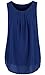 ililily Solid Color Semi-sheer Sexy Chiffon Boxy Sleeveless Blouse Top