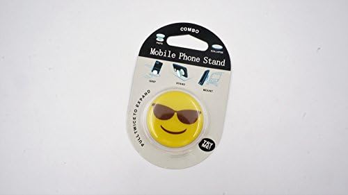 Elite Choice - Pop Out Phone Grip, Universal Collapsible Stand, Expanding Stand Holder for Smartphones, iPad, Tablets, e-Readers, iPhone (Emoji with Sunglasses)
