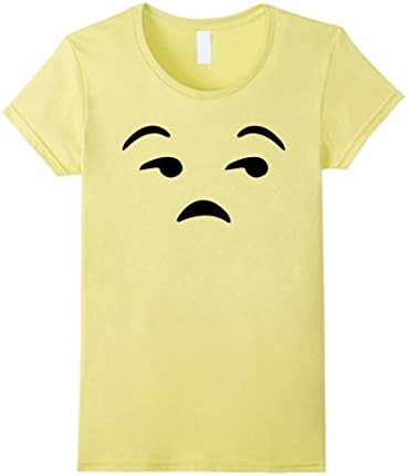 Womens Not Funny Emoji Unamused Face Smirk Eyes T-Shirt Small Lemon
