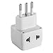 Yubi Power 2 in 1 Universal Travel Adapter with 2 Universal Outlets - 3 Pack - Black White Blue - Type L for Chile, Ethiopia, Italy, Lybia, Syria, Tunisia, & Uruguay