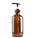 4 pack Amber Glass Bottle Bottles with Plastic Pump.Eco-friendly 8oz 8 oz Refillable Bottle for Cooking Sauces,Essential Oils,Lotions,Organic Beauty Products(4 Chalkboard Labels free)