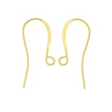 Beadaholique Long Elegant 50-Piece Earring Hooks, 25mm, 22K Gold Plated