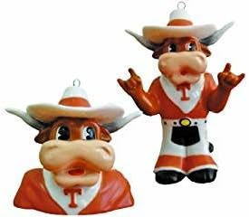 NCAA Texas Longhorns 2-Piece Ceramic Mascot Bust & Figurine Ornament Set