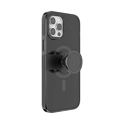 PopSockets: PopCase MagSafe Phone Case for iPhone 12 Pro Max with a Repositionable PopGrip Slide Phone Stand and Grip with a Swappable Top - Black