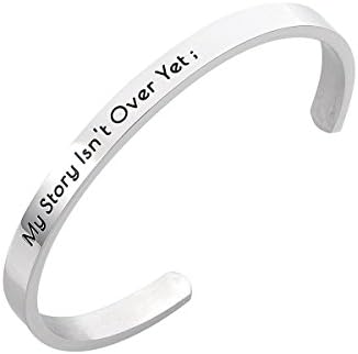 Stpower Semicolon Jewelry My Story Isn't Over Yet Stainless Steel Cuff Bracelet Inspirational Gift for Her