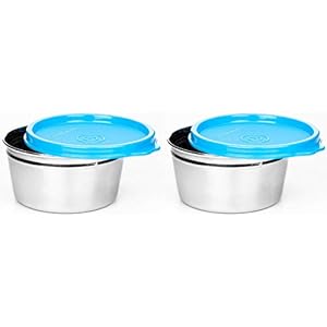 Signoraware Tiny Wonder Steel Container, Set of 2, 250ml+250ml, Blue