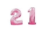 Grabo Giant Pink Number '21' Foil Balloons Decoration