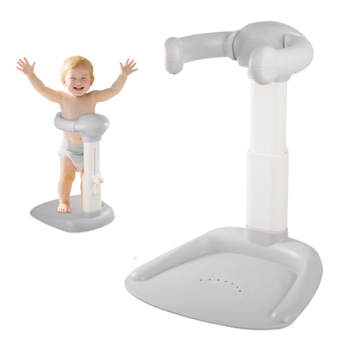 GCCSJ Baby Bath Stand 9 Level Position Adjustable Height Toddler Shower Standing Support with Anti-Skip Base and Shower Head Holder, Baby Shower Stand Suitable for Infant 8-36 Months