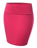 J.TOMSON Women's Elastic Waist Stretch Bodycon Pencil Mini Skirt