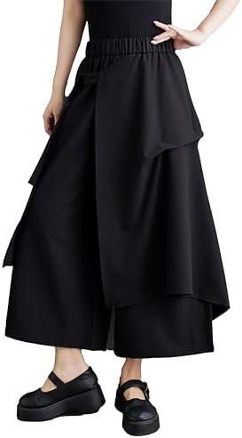 ellazhu Women's Oversized Irregular Drop Crotch Wide Leg Hakama
