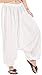 CandyHusky Mens Womens Baggy Lounge Hippie Boho Aladdin Harem Yoga Pants Rayon White