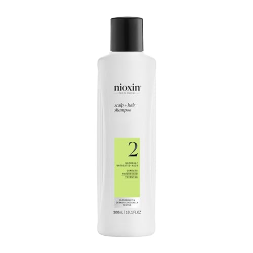 Nioxin System 2 Scalp + Hair Thickening Shampoo for Natural Hair with Progressed Thinning | Cleanse & Boost Hair Density with Niacinamide & Biotin
