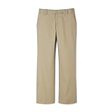 French Toast Big Girls' Adjustable Waist Flat Front Bootcut Pant, Khaki, 8