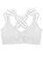 Humble Chic Women's Criss Cross Sports Bra White Padded Multi Strap Seamless Bralette, White