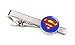 Classic Superman Tie Clip, Man of Steel Cufflinks Tack, Justice League Jewelry Cuff Links, Superhero Wedding Party Jewelry