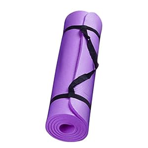 AJFIEF Non Slip Yoga Mat for Women&Men, 15mm Thick Gymnastics Mat Waterproof Workout Pad with Carrying Strap, Anti-Skid Fitness Floor Mat for Lose Weight, Pilates, Meditation, Gym (Purple)