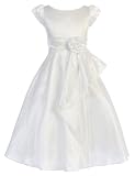 Sweet Kids Big Girls' Cascading Taffeta Flower Girl First Communion Dress Sk 416