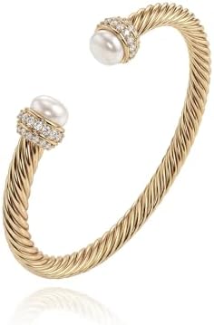 Amazon.com: Dorriss Bracelets Women Twisted Cable Cuff Bangle