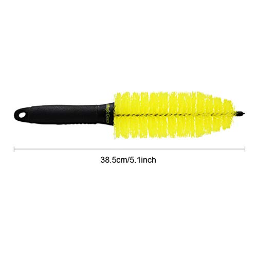Lightton Car Wheel Cleaning Brush, Soft Bristle Cleaning Spoke Rims Brushes, No Scratches Wheel Cleaner Detailing Brushes for Car Wash Brush, Motorcycle,Bike(15 inch)