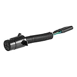 CURT 57224 Towing Electrical Adapter, 4-Way Round Vehicle Side to 4-Way Flat Trailer Side