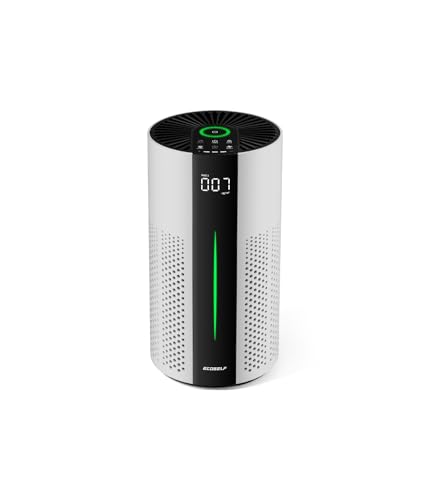 ECOSELF Air Purifiers for Home Large Room up to 1800 Ft², Air Purifiers for Bedroom 360° Air Intake with Smart Auto Mode, HEPA Air Purifier, Air Cleaner for Smoke PoIIen Pet Dander, HAP609