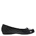 safeTstep Slip Resistant Women's Black Sasha Quilt Bow Flat 9.5 Wide