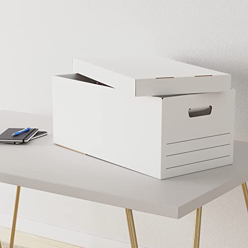 Amazon Basics Medium Duty Storage Filing Box with Lid Pack of 12