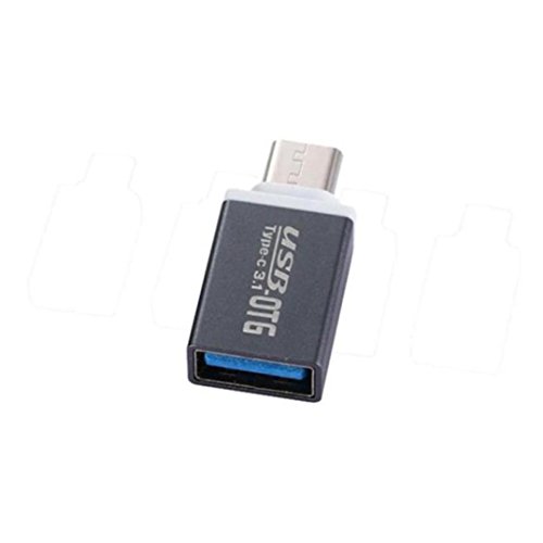 Elaco Fast Charger USB to Type C USB 3.1 Data Adapter for Samsung Galaxy S8 / S8 Plus (Black)