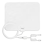 2017 Newest Model Wsky 50 Miles TV Antenna, Smaller Elegant White Digital HDTV Antenna, Extremely High Reception, Super FUN and FREE for LIFE!