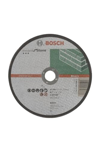 Bosch Professional 1x Trennscheibe Gerade Standard for Stone (Stein, C 30 S BF, Ø 180 mm, 3.0 mm, Zubehör Winkelchleifer) (Packung mit 10)