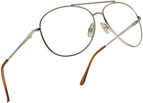 Classic Aviator Multi Focus 3 Powers in 1 Reading Multifocal Asymptotic Eye Glasses - Durable Metal Frame (Gold, 2.50)
