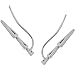 Humble Chic Triangle Ear Climbers - Arrow Shaped Cutout Ear Cuff Crawler Stud Earrings, Safe for Sensitive Ears, White Rhodium Triangle, Silver Tone Plated, Hypoallergenic