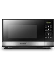 BLACK+DECKER EM031MB11 Digital Microwave Oven with Turntable Push-Button Door,Child Safety Lock,1000W,1.1cu.ft,Stainless Steel, 1.1 Cu.Ft