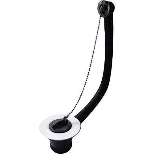 Macdee Wirquin WSO53SS Sink Combination Waste, Plastic Body 1½" Waste with Poly Plug, Ball Chain and Overflow, Overflow face