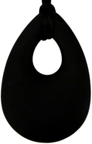 Deeyee Baby Silicone Teething Nursing Necklace Jewelry - BPA Free and FDA Approved - Angel Tear - Black