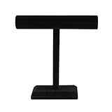 Black Velvet Necklace Bracelet T-Bar Jewelry Display Stand Tower for Home Organization
