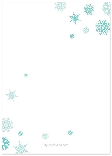 24 Cnt Aqua Snowflakes Baby Shower Fill-in Invitations (Aqua)