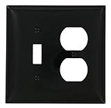 Leviton PJ18-E 2-Gang 1-Toggle 1-Duplex Combination Wallplate, Midway Size, Black