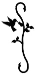 Iron Decorative Hummingbird Garden Plant Hook - Black Metal Plant Hanger