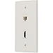 BUYER'S POINT HDMI & Ethernet Wall Plate | UL Listed HMDI 2.0 & Cat6 Ethernet RJ45 Port w/Single Gang Mounting Bracket, Perfect for Smart HDTVs and Network Devices (White) — 1 Pack