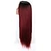 MISSQUEEN Ombre Color Cosplay Wigs Wine Red Long Straight Wig Synthetic Heat Resistant Straight Wigs for Women