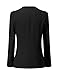 GRAPENT Women's Open Front Draped Asymmetric Side Zip Business Blazer Jacket