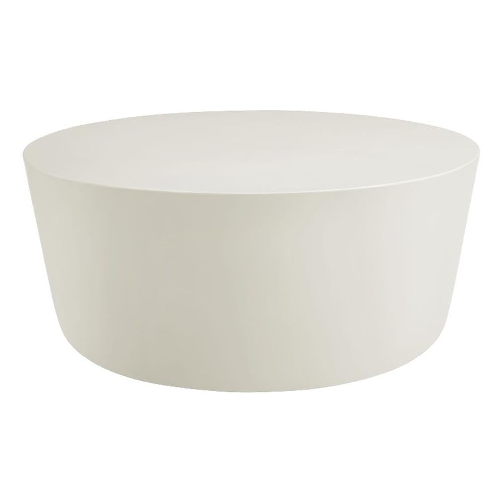 Photo 1 of Modway Brion 34 Inch Round Concrete Coffee Table – Indoor/Outdoor Tapered Cylinder Coffee Table – Low Center Table for Living Room or Patio in White