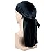 2Pack Waves Velvet Durag Cap Red Black Long Straps Designer Du-Rag for Men Women