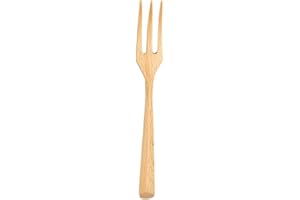 JECOMPRIS Portable Beech Fork 7.48In Wooden Dinner Fork 3-Tine Smooth Handle Food Serving Utensil for Western Meals Fruit Tab