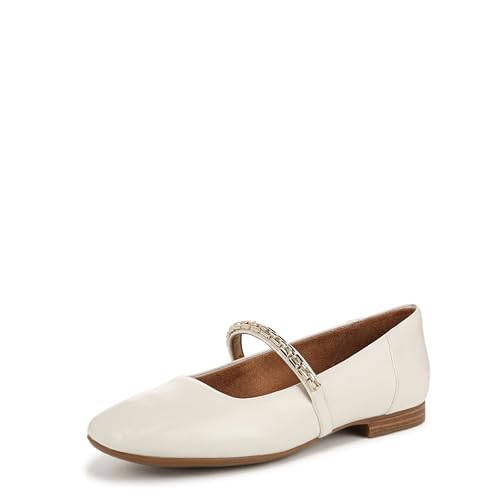 Naturalizer Womens Kelly-Chain Mary Jane Flat Warm White 5.5 M