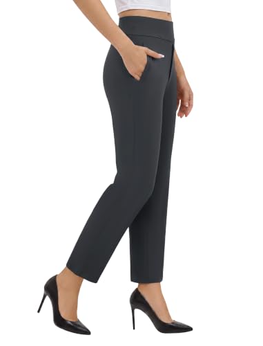 DLOODA Dress Pants Women Stretchy High Waist Straight Leg Work Slacks at Amazon